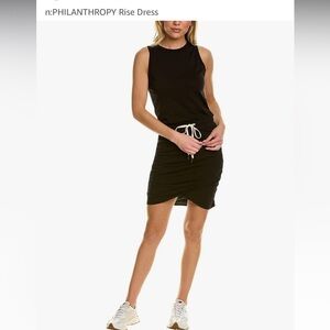 n:PHILANTHROPY Black Cotton Rise Minidress w/ Drawstring Waist- Size XS NWT